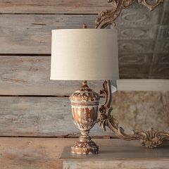 Carved Urn Shape Table Lamp