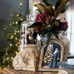 Carved Wood Mini Pillar Base