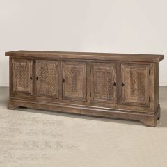 Carved Wood Pattern 5 Door Sideboard