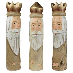 Carved Wood Three Kings Set of 3
