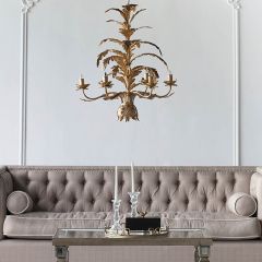 Cascading Gold Leaf Chandelier