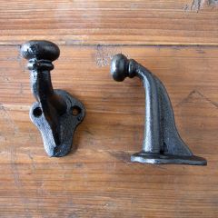 Black Cast Iron Dressing Room Hook Set of 2