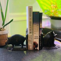 Cast Iron Farmhouse Pig Bookends