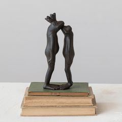 Cast Iron Kissing Frogs Figurine