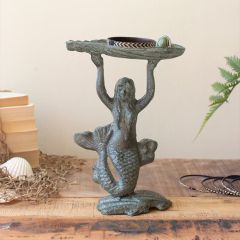 Cast Iron Mermaid with Shell Trinket Tray