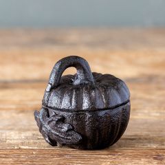 Cast Iron Mini Pumpkin Trinket Box