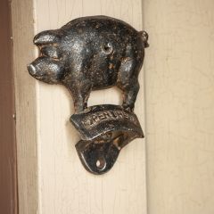 Cast Iron Pig Bottle Opener Set of 2