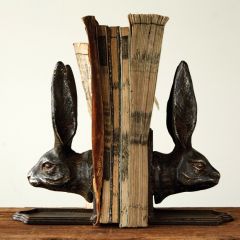 Cast Iron Rabbit Bookends