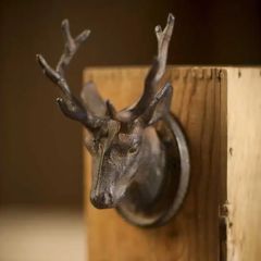 Cast Iron Stag Wall Decor 6 Inch