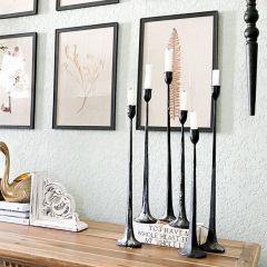 Cast Iron Taper Candle Holder Collection Set of 3