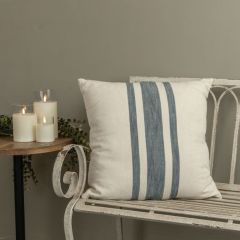 Casual Accents Blue Stripe Cream Throw Pillow