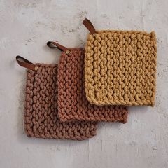 Casual Classics Cotton Crocheted Pot Holders Set of 3