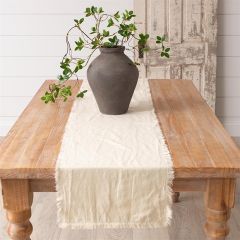 Casual Cream Fringed Table Runner