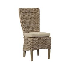Casual Farmhouse Cushioned High Back Side Chair