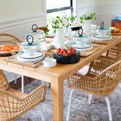 Casual Farmhouse Rectangle Dining Table Natural | SHIPS FREE