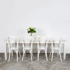 Casual Farmhouse Rectangle Dining Table White | SHIPS FREE