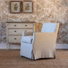 Casual Farmhouse Slip Covered Chair