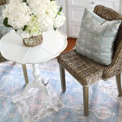 Casual Farmhouse Sloped Arm Rattan Dining Chair Set of 2