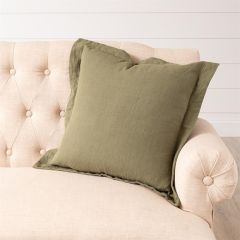 Casual Farmhouse Stonewashed Moss Accent Pillow