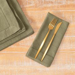 Casual Farmhouse Stonewashed Moss Napkin