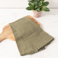 Casual Farmhouse Stonewashed Moss Tea Towels Set of 2