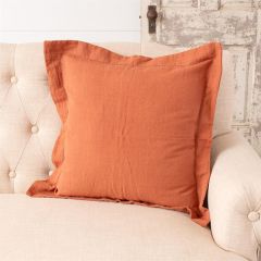 Casual Farmhouse Stonewashed Rust Accent Pillow
