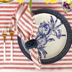 Casual Red and White Stripe Dinner Napkins Set of 4