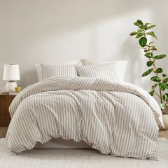 Casual Stripe 3 Piece Duvet and Shams Set