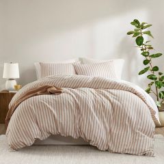 Casual Stripe 3 Piece Duvet and Shams Set