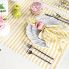 Casual Yellow and White Stripe Placemat Set of 4