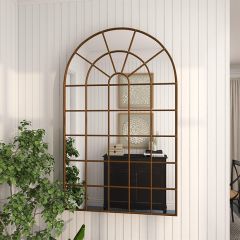 Cathedral Arched Window Pane Wall Mirror