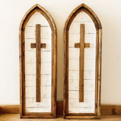 Cathedral Wood Arch Frame With Cross