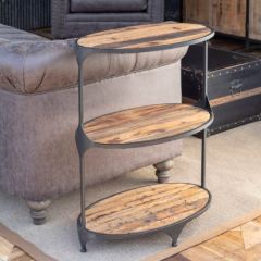 3 Tier Oval End Table