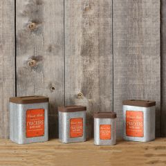 Vintage Style Cracker Ad Canister Set of 4
