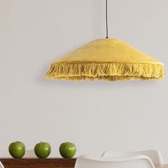 Fringed Cotton Velvet Pendant Light