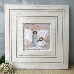 Angel With Lamb Framed Wall Art