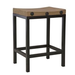 Wood And Metal Old World Counter Stool