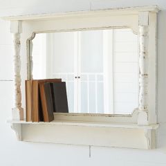 Distressed Finish Mirror Shelf