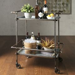 Galvanized Metal Bar Cart
