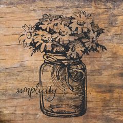 Rustic Simple Flowers in Mason Jar Canvas Wall Art