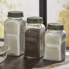 Mason Jar Coffee Flour Sugar Canisters Set of 3