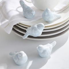 Simple Ceramic Bird Figurines Set of 6