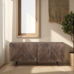 Grooved Panel 4 Door Sideboard