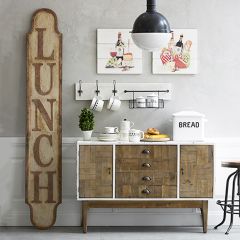 HUGE Embossed LUNCH Metal Sign
