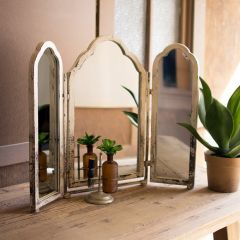Tri-Fold Framed Mirror