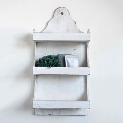3 Tier Antiqued Wood Wall Shelf