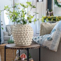 Cement Planter Vase With Textured Knots