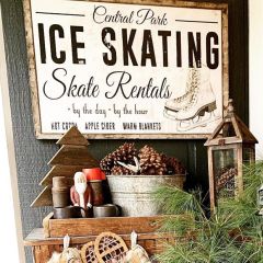 Central Park Ice Skating Canvas Wall Art