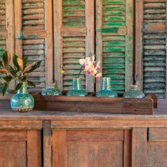 Ceramic Bud Vases In Wood Display Box