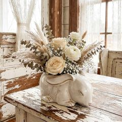 Ceramic Bunny Planter 6.75 Inch